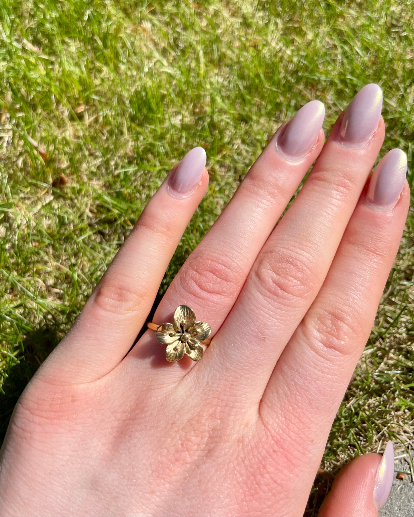 Edelstahl Ring Flower