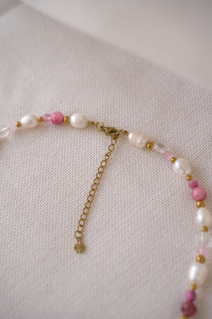 Süßwasserperlen Kette Rosa