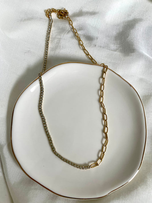 Edelstahl Kette Half Glitter