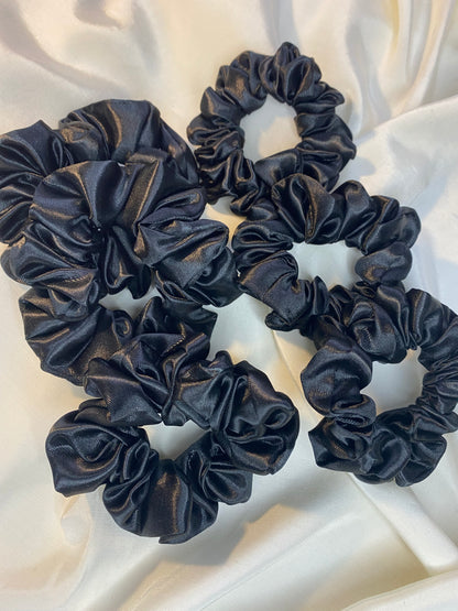 Scrunchie Satin Schwarz