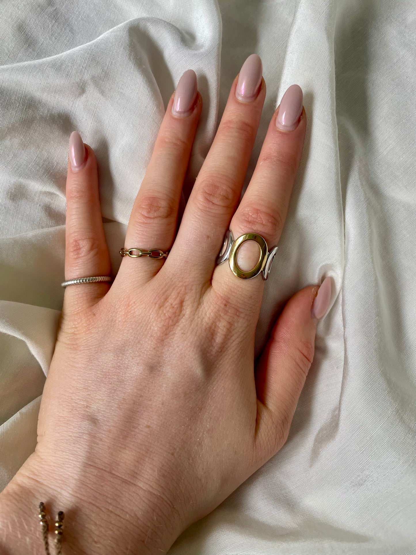Edelstahl Ring Bicolor Circle