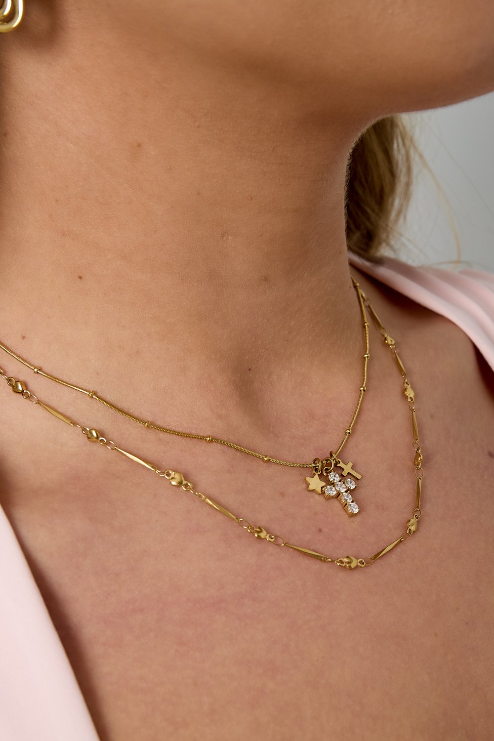 Edelstahl Kette Kreuz