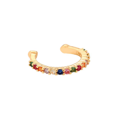 Earcuff Gold mit bunten Steinen
