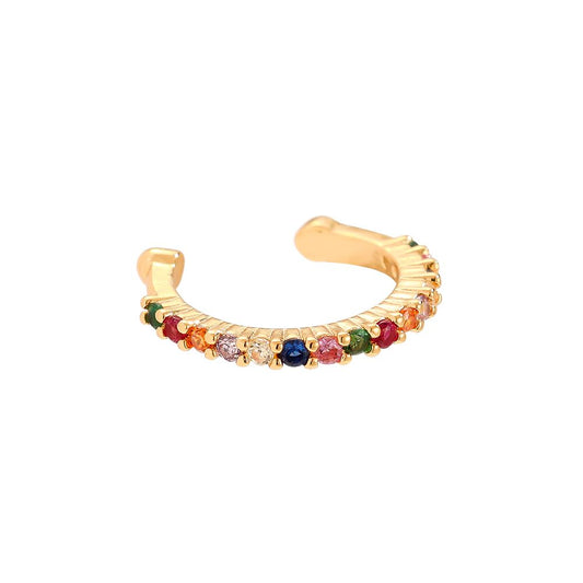Earcuff Gold mit bunten Steinen