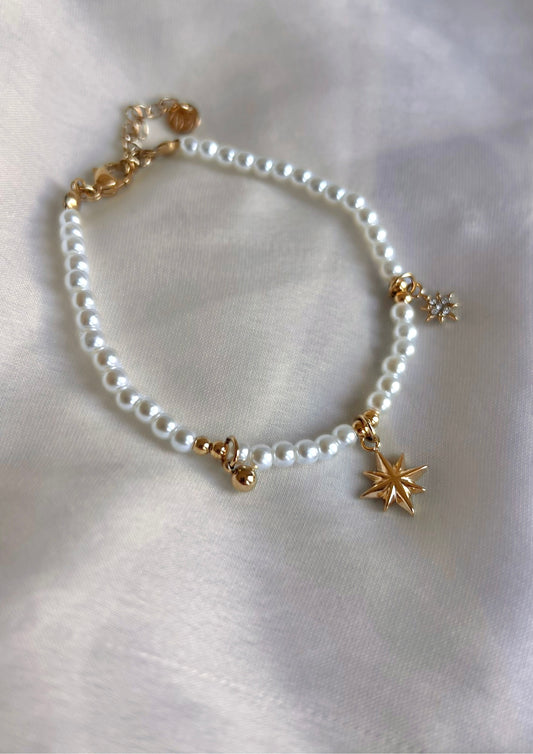 Edelstahl Armband Pearls & Stars