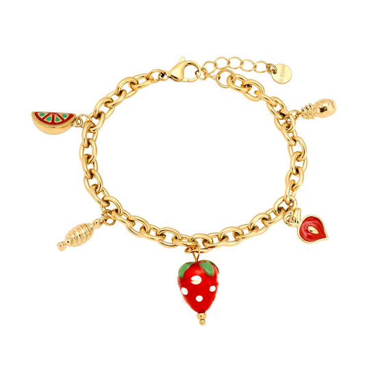 Edelstahl Armband Strawberry Hearth
