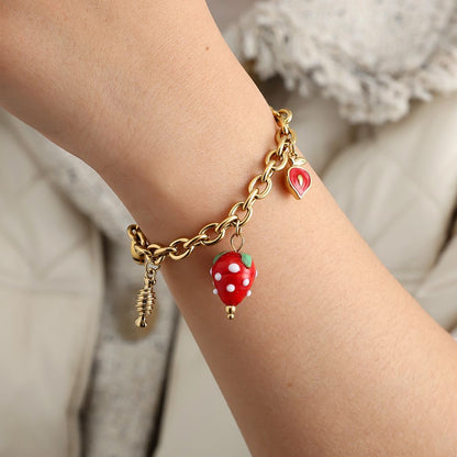 Edelstahl Armband Strawberry Hearth