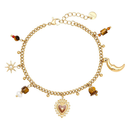 Charm Armband Brown