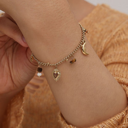 Charm Armband Brown