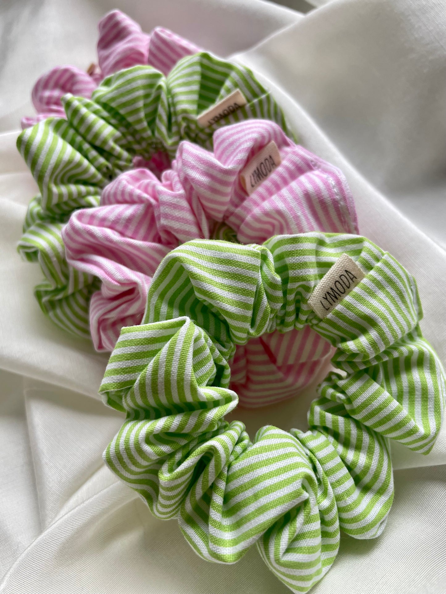 Scrunchie gestreift Pink Grün