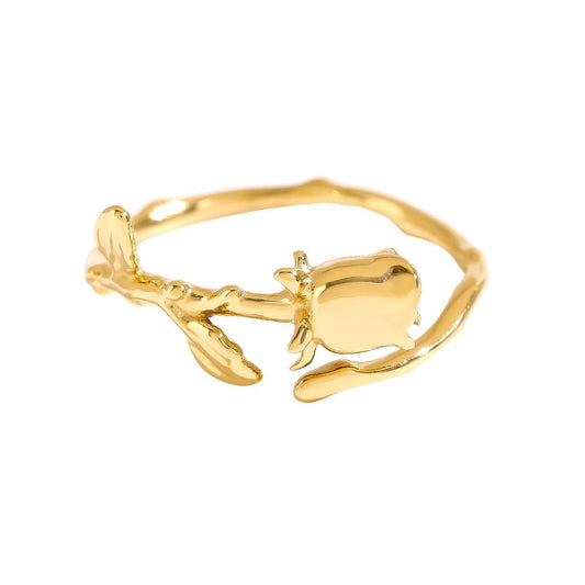 Edelstahl Ring Rose