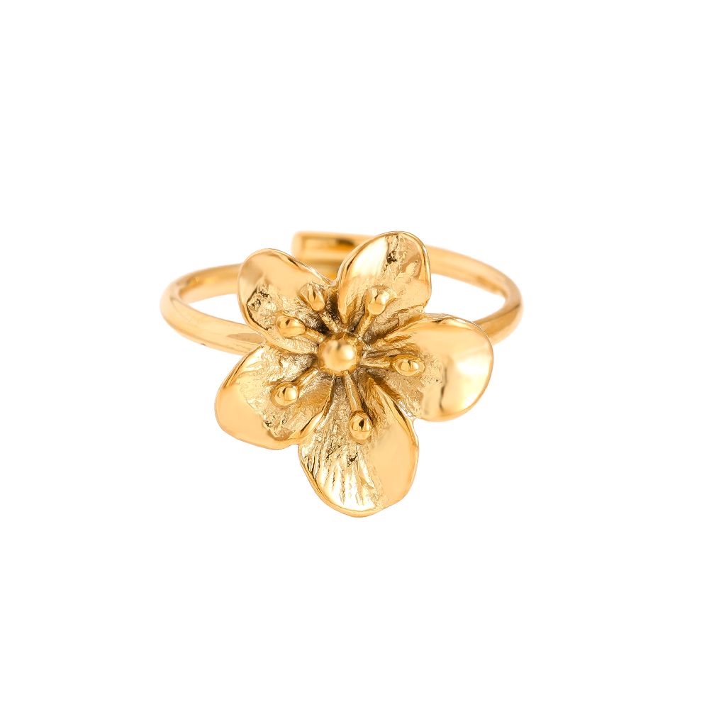 Edelstahl Ring Flower