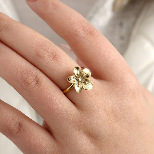 Edelstahl Ring Flower