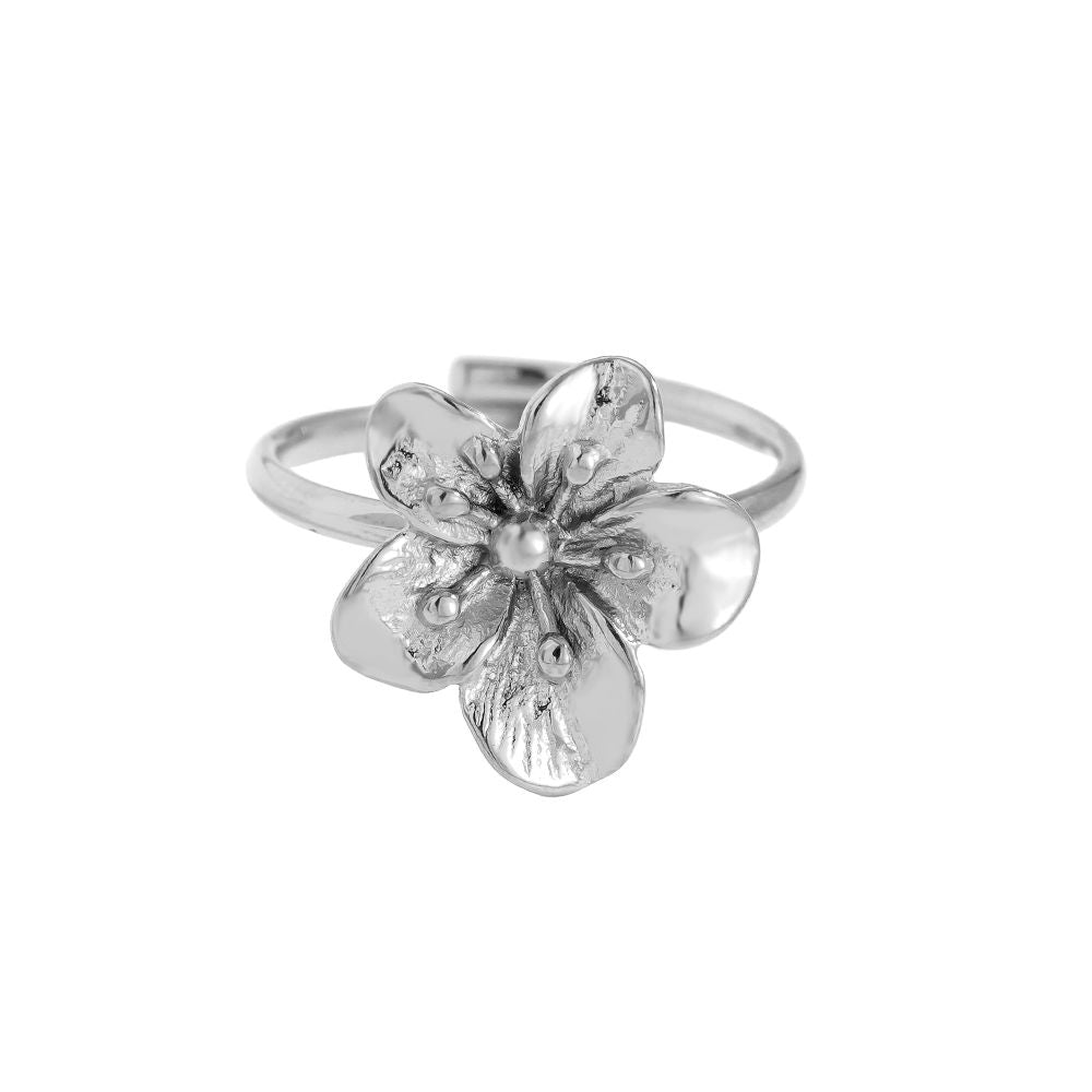 Edelstahl Ring Flower