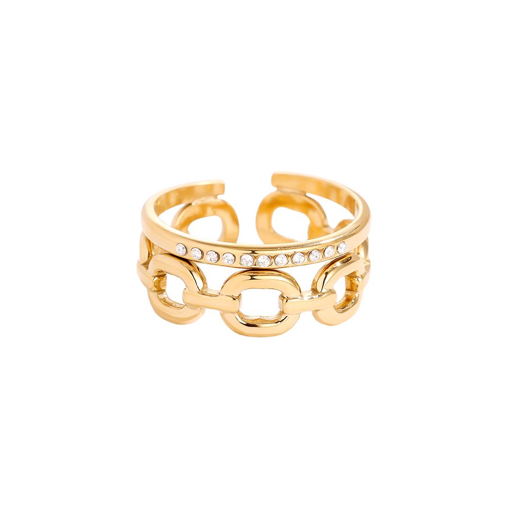 Edelstahl Ring Chain Glitter