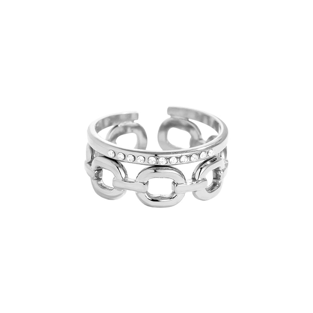 Edelstahl Ring Chain Glitter