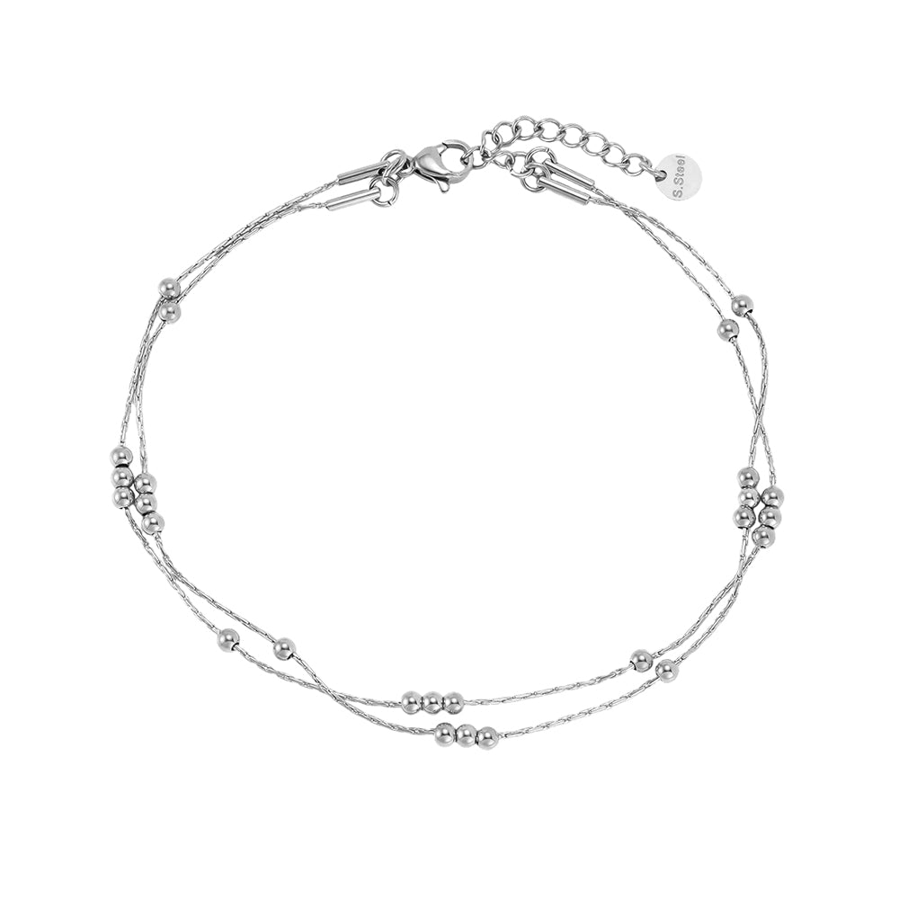 Edelstahl Fußkettchen Pearl