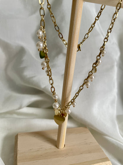 Edelstahl Kette Hearth & Pearls
