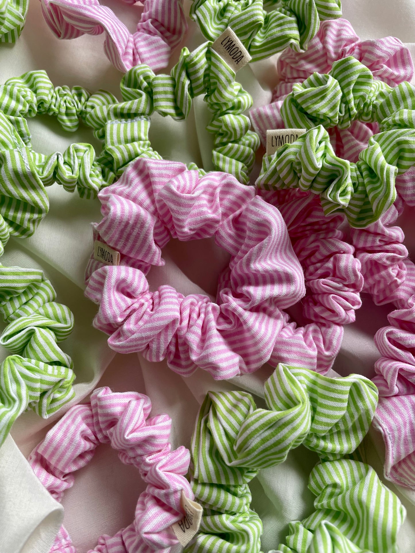 Scrunchie gestreift Pink Grün