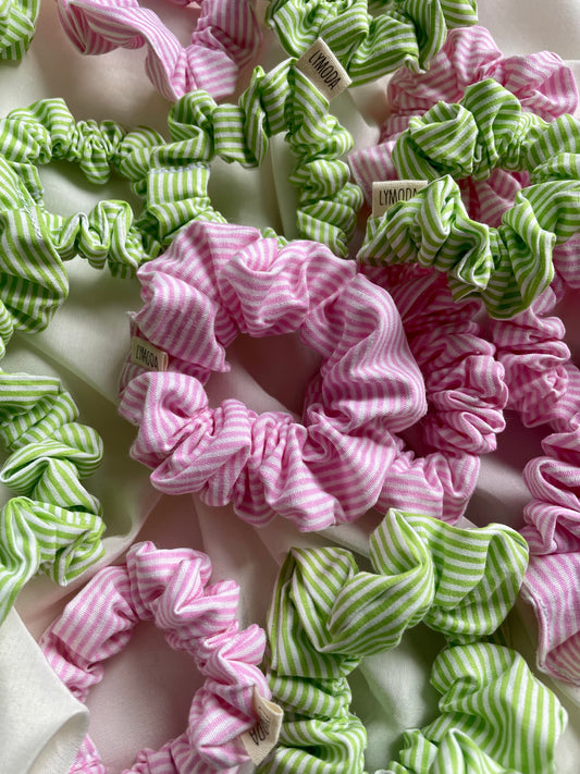 Scrunchie gestreift Pink Grün