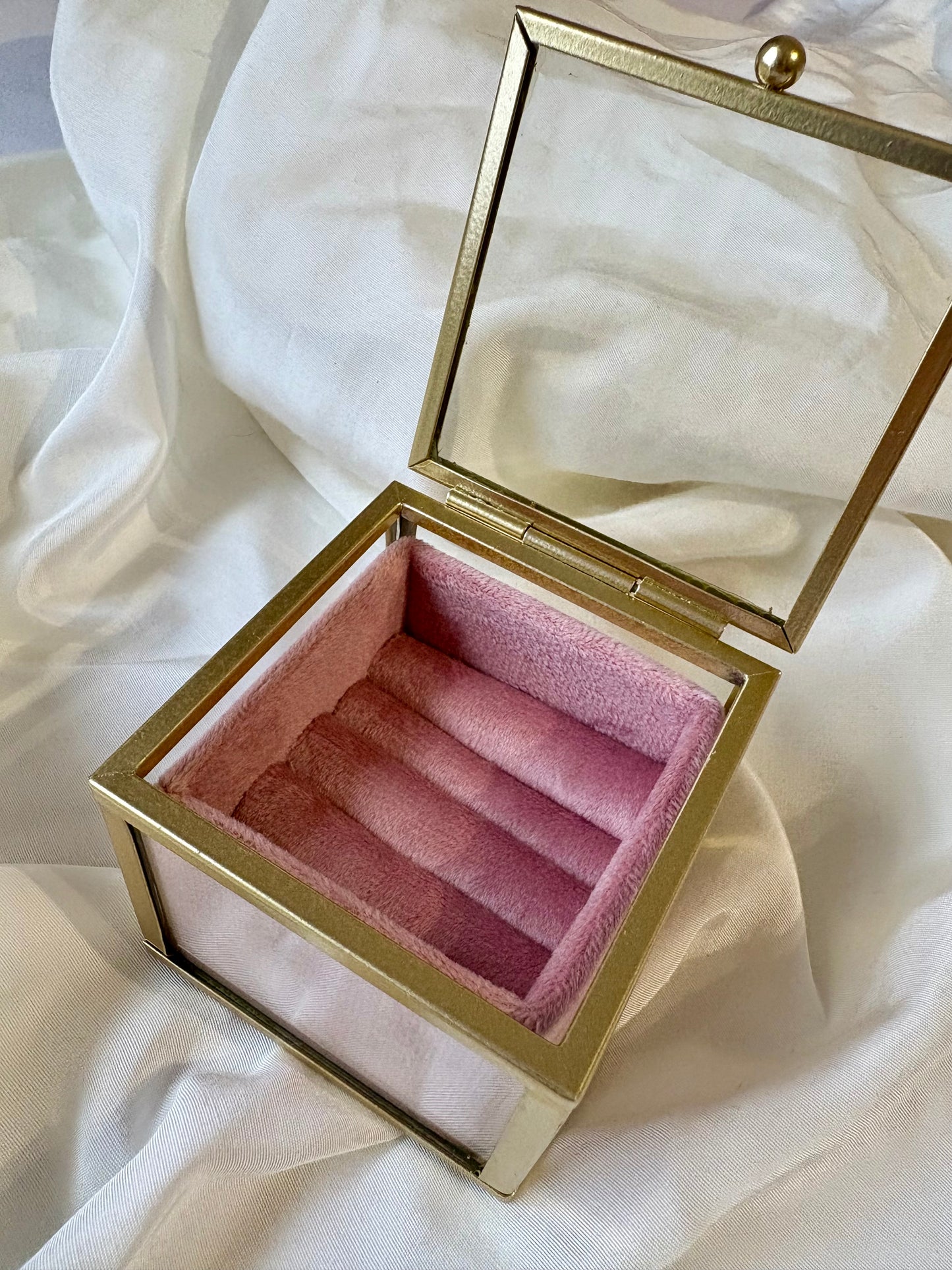 Schmuckdose Gold Rosa Samt