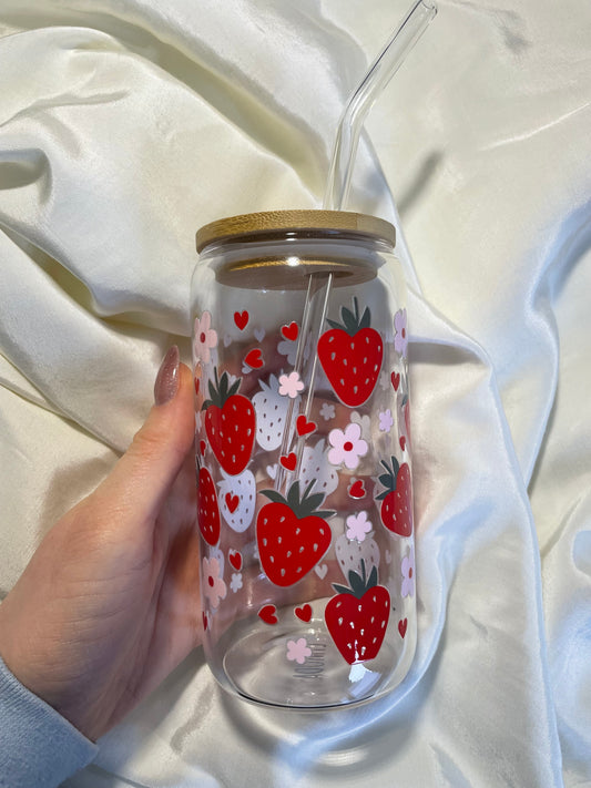 Erdbeer Glas