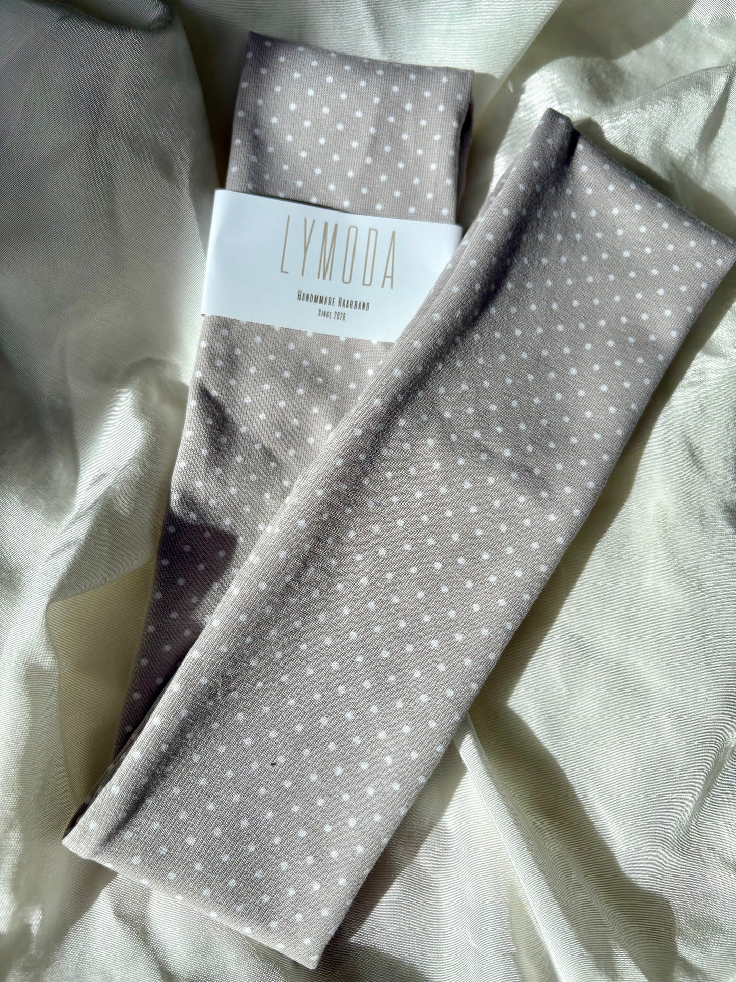 Haarband Dots Beige Weiß