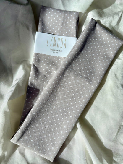 Haarband Dots Beige Weiß