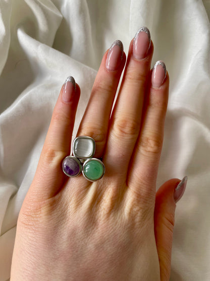 Edelstahl Ring Stone