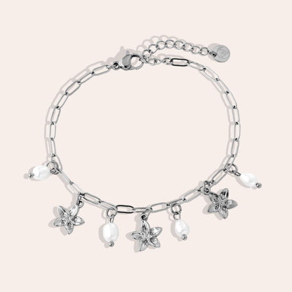 Edelstahl Armband Pearl & Flowers