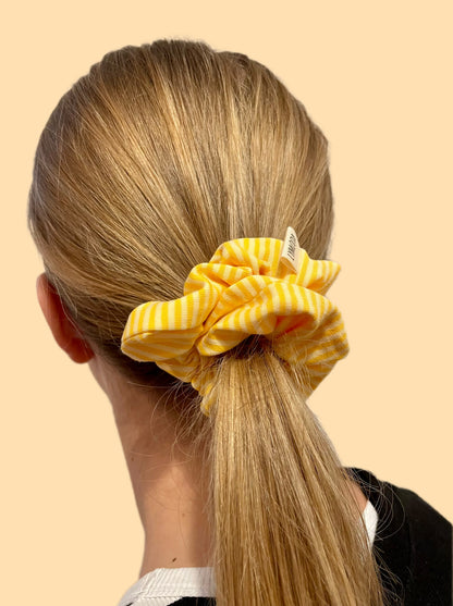 Scrunchiekollektion Strify gestreift Gelb Beige Blau
