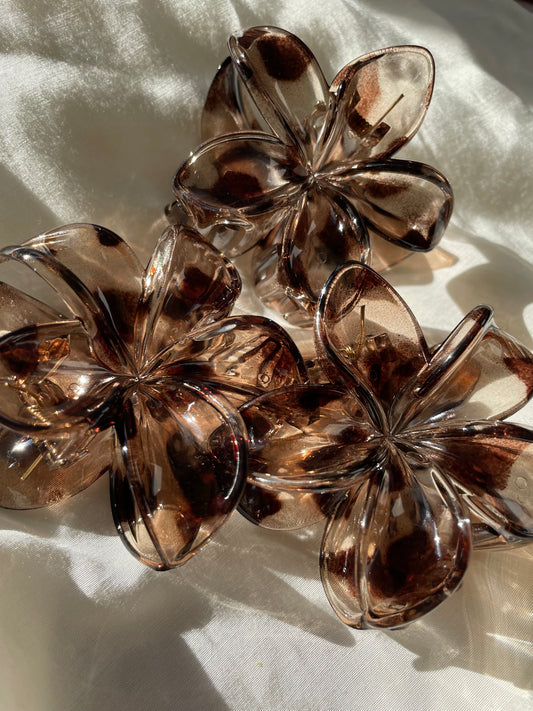 Blumen Haarspange Braun Leo Herbst Groß