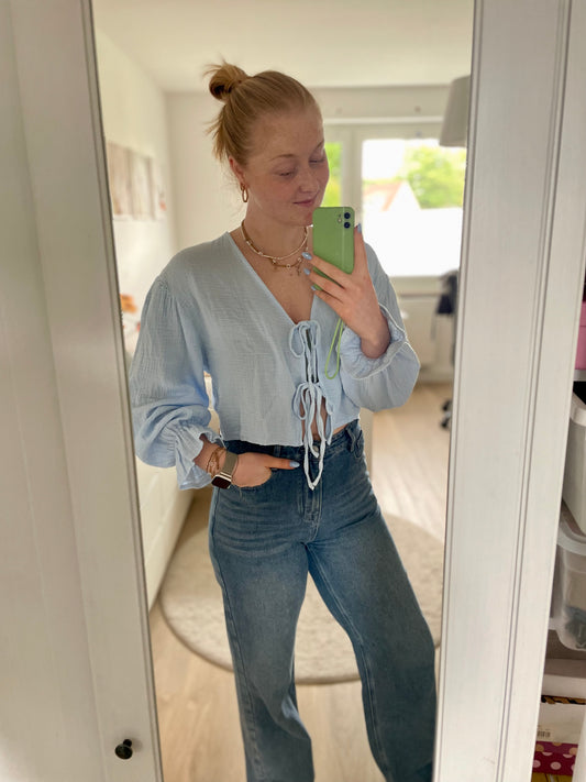 Musselin Bluse Bow