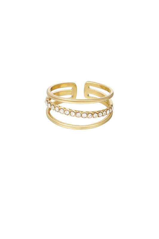 Edelstahl Ring three layers