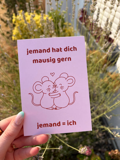 Postkarte "mausig gern"