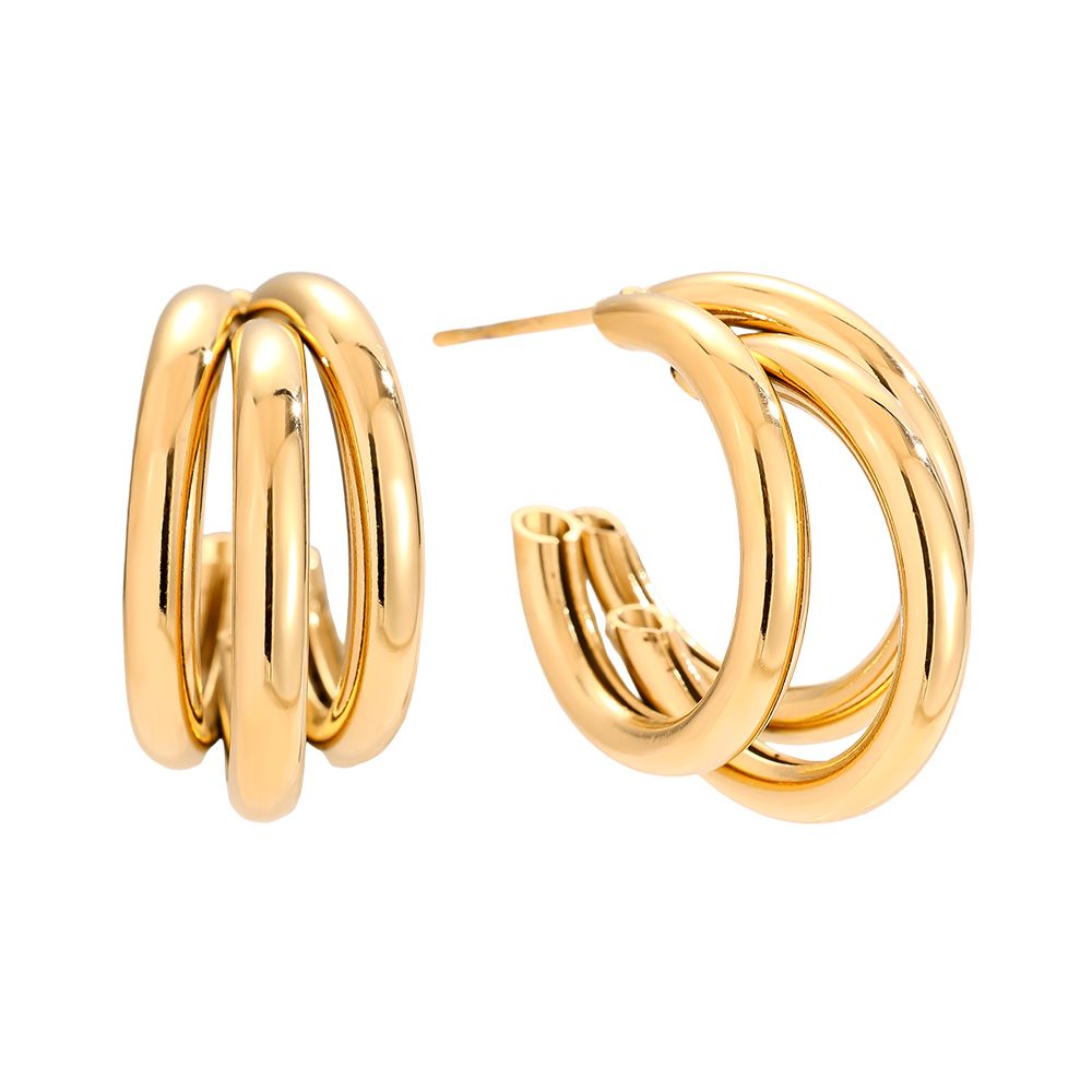 Edelstahl Ohrringe Three Hoop