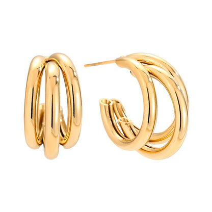 Edelstahl Ohrringe Three Hoop