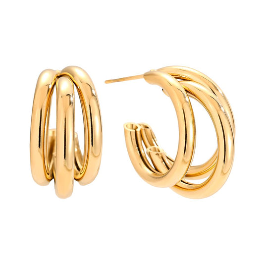 Edelstahl Ohrringe Three Hoop