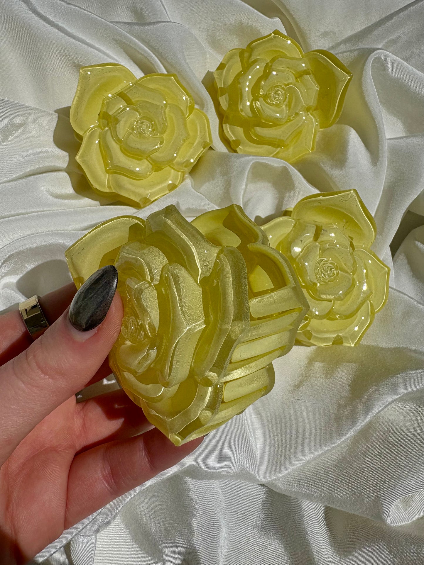 Blumen Haarspange Butteryellow