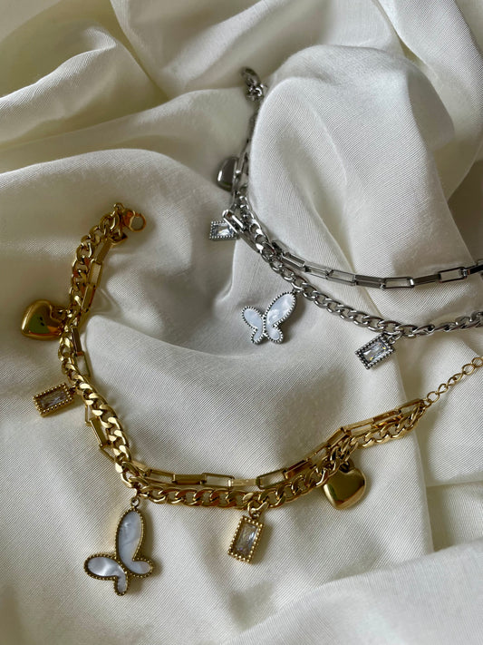 Edelstahl Armband Butterfly