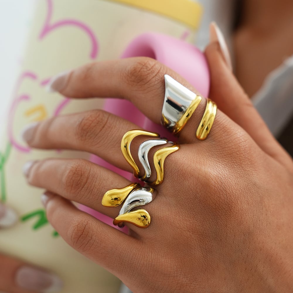 Edelstahl Ring Bicolor Charlie