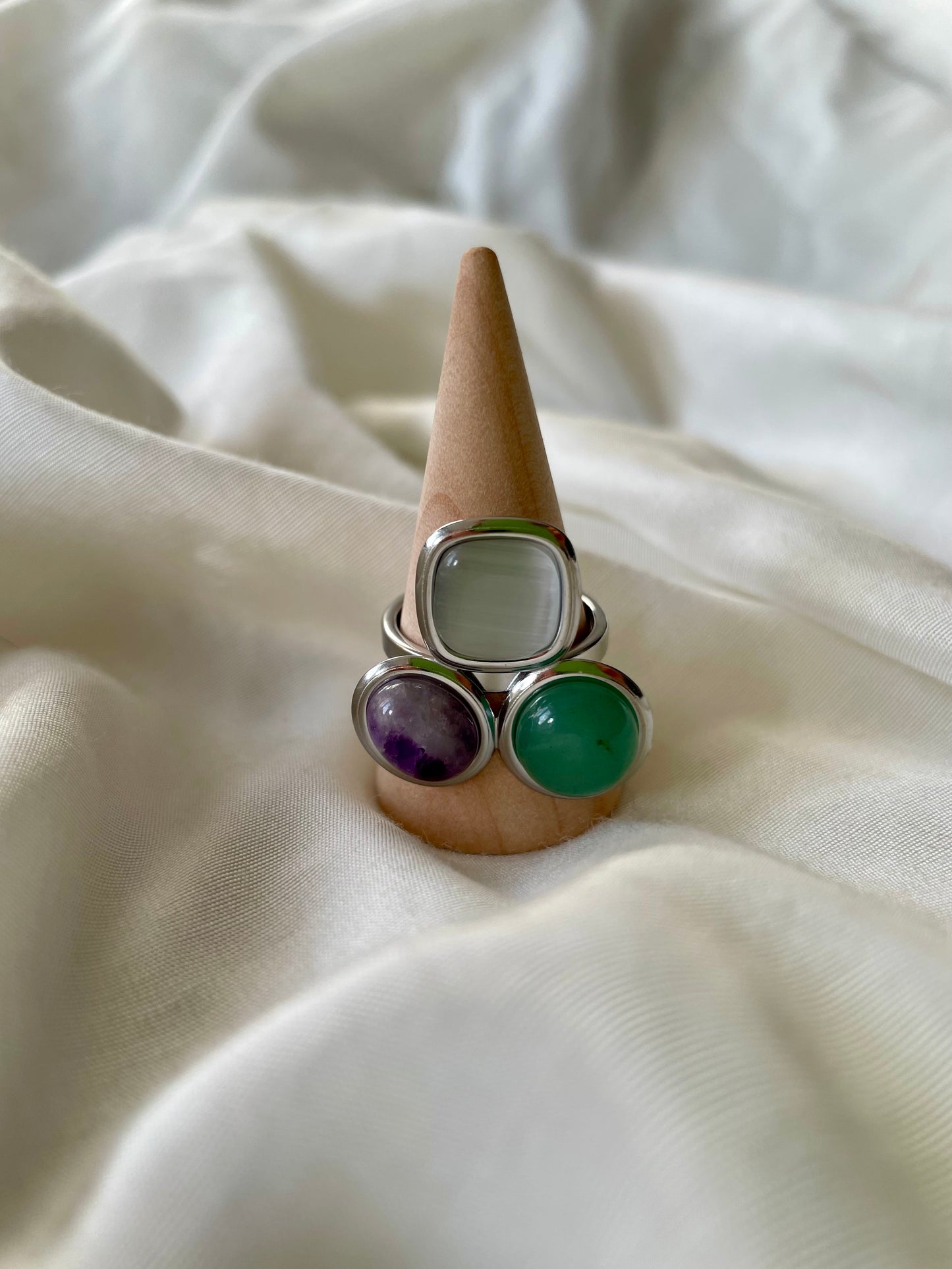 Edelstahl Ring Stone