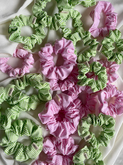 Scrunchie gestreift Pink Grün