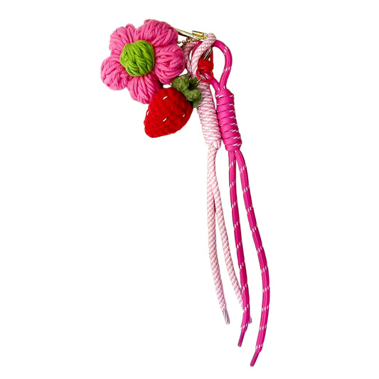 Keychain Taschenanhänger Erdbeere & Blume