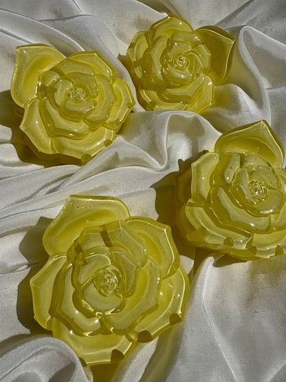 Blumen Haarspange Butteryellow