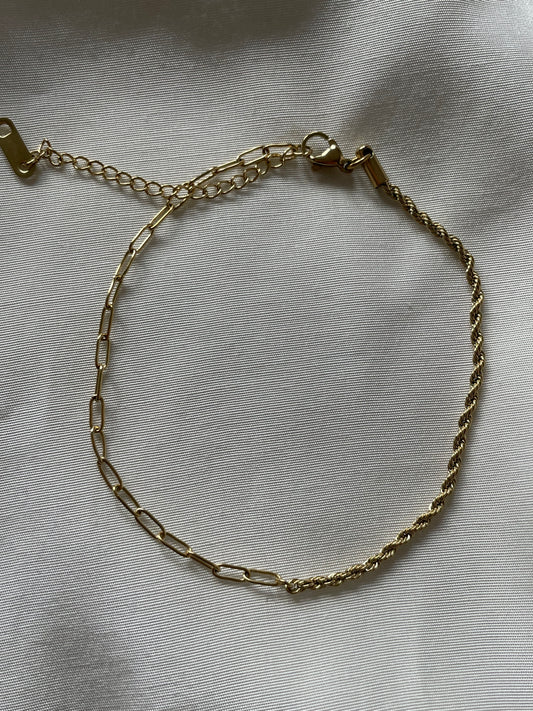 Fußkettchen Gold Twist Chain