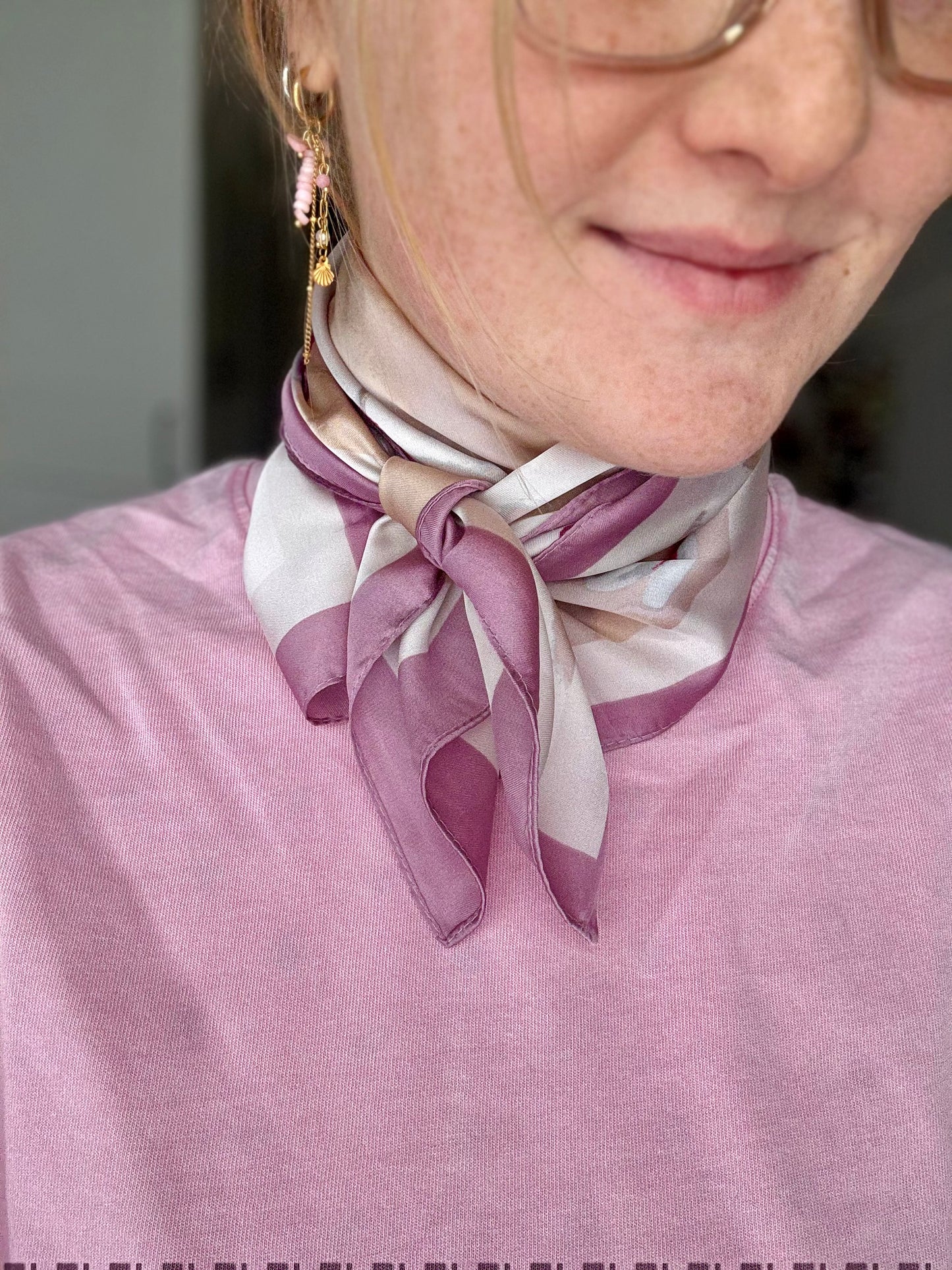Kopftuch Satintuch Rose