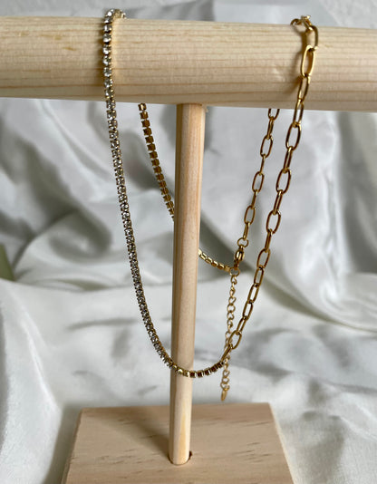 Edelstahl Kette Half Glitter