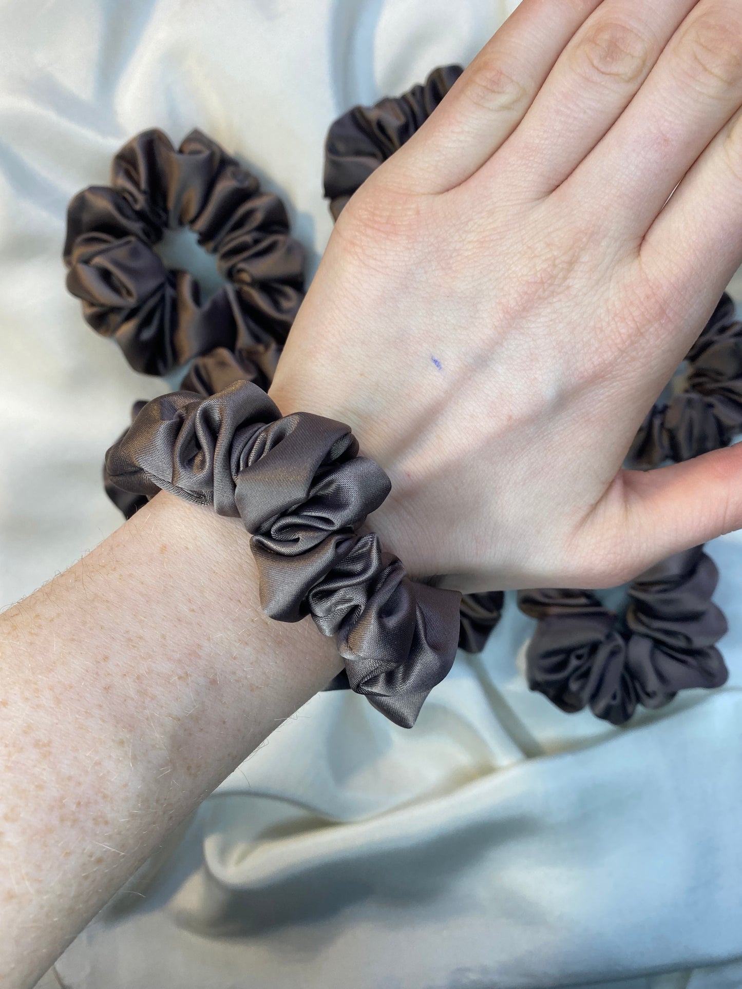 Scrunchie Taupe Satin