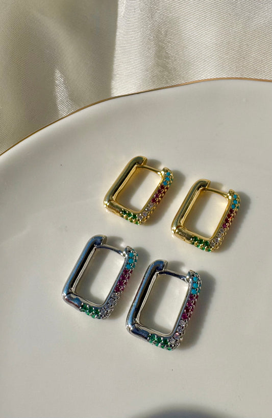 Edelstahl Ohrringe Soft Edged Rosa Glitzer